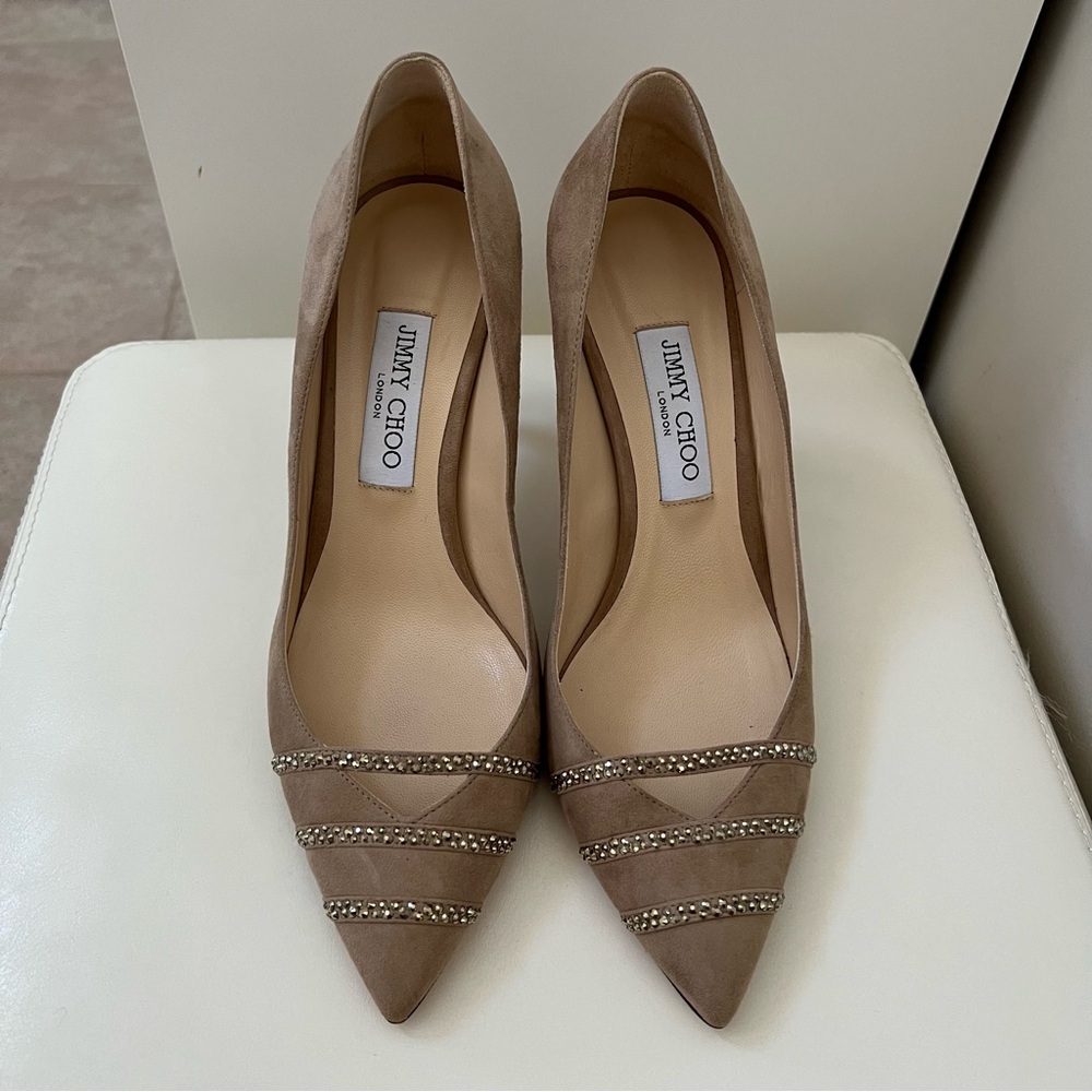 Jimmy Choo Tan Suede Women's Shoes